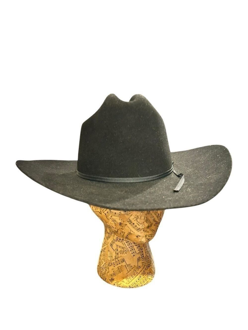 EDDY Bros. Rodeo Black Western Long Oval Fur Blend Cowboy Hat With Box Size 7 EC